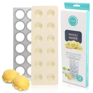 O’Creme Metal Ravioli Maker- makes 12 Circles (Including Edges)
